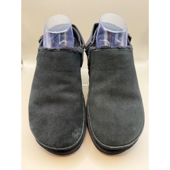 UGG Goldenstar Womens Black Suede Shearling Back Strap Size 9 1168530 - Picture 8 of 10